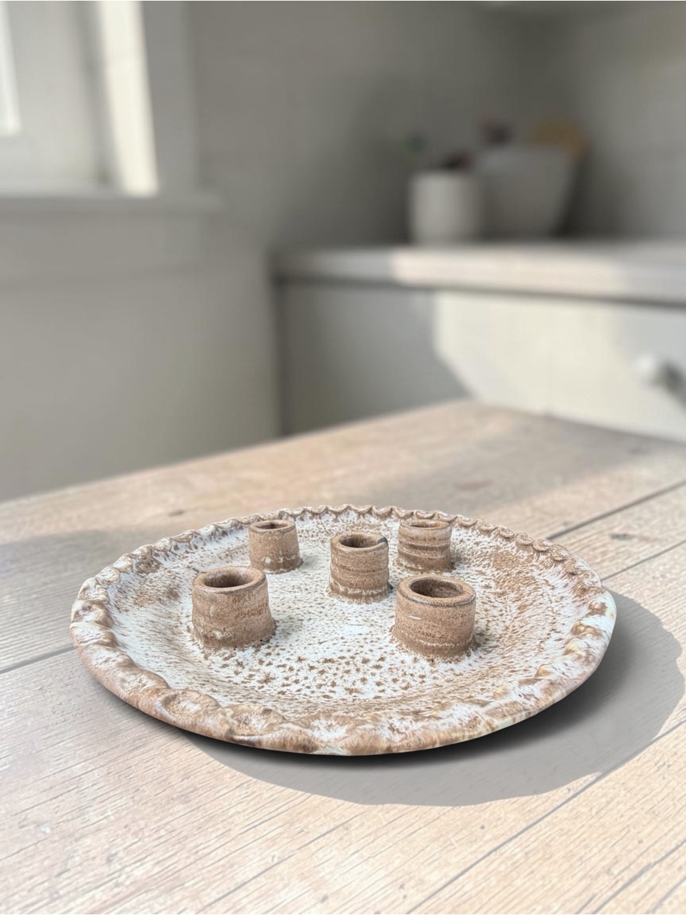 McCarty Pottery 5 candle plate